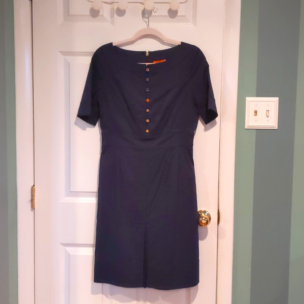 Tory Burch navy blue short sleeve dress size 6
